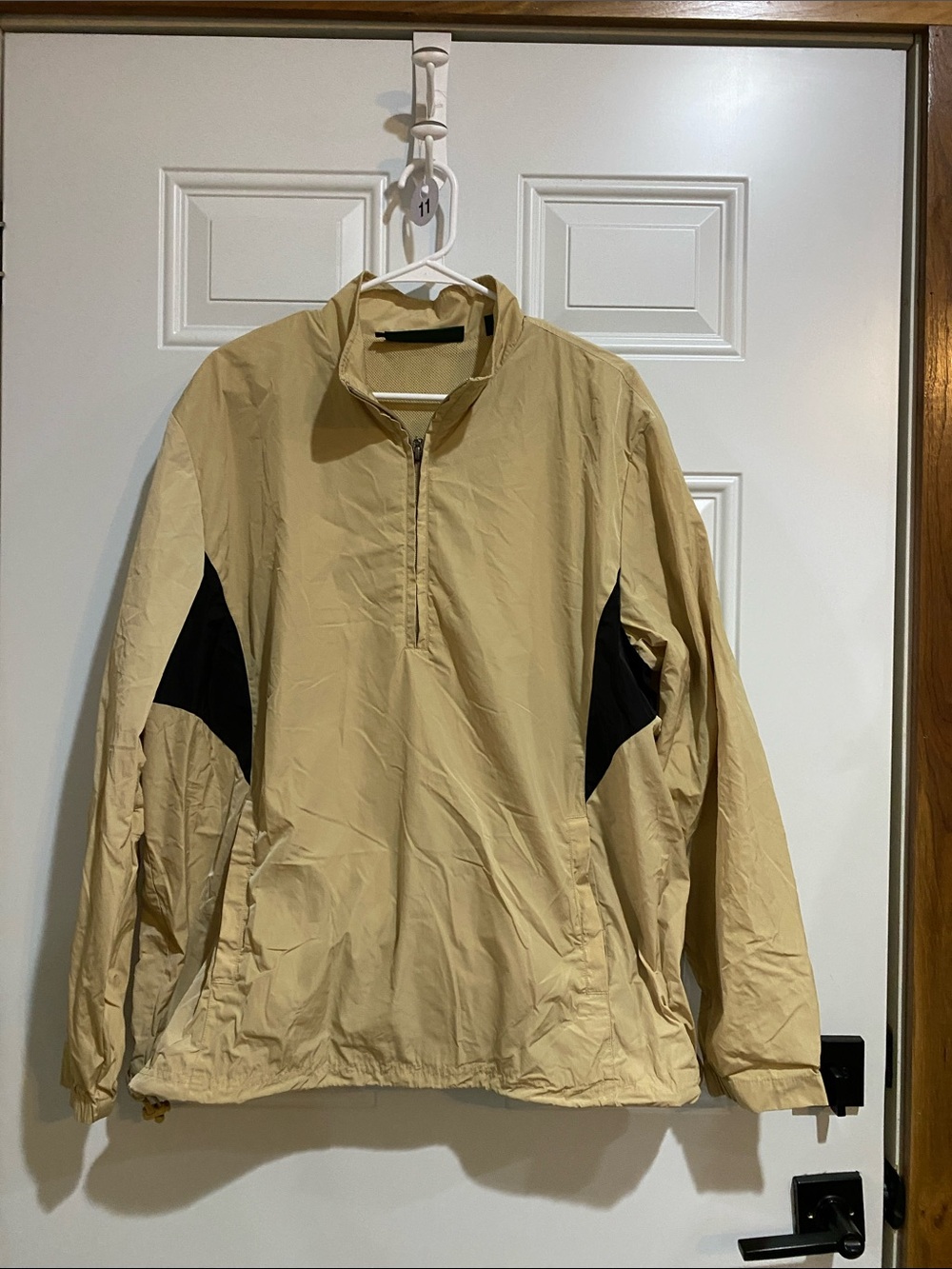 Bobby Jones Beige Half-Zip Windbreaker with Black Panels